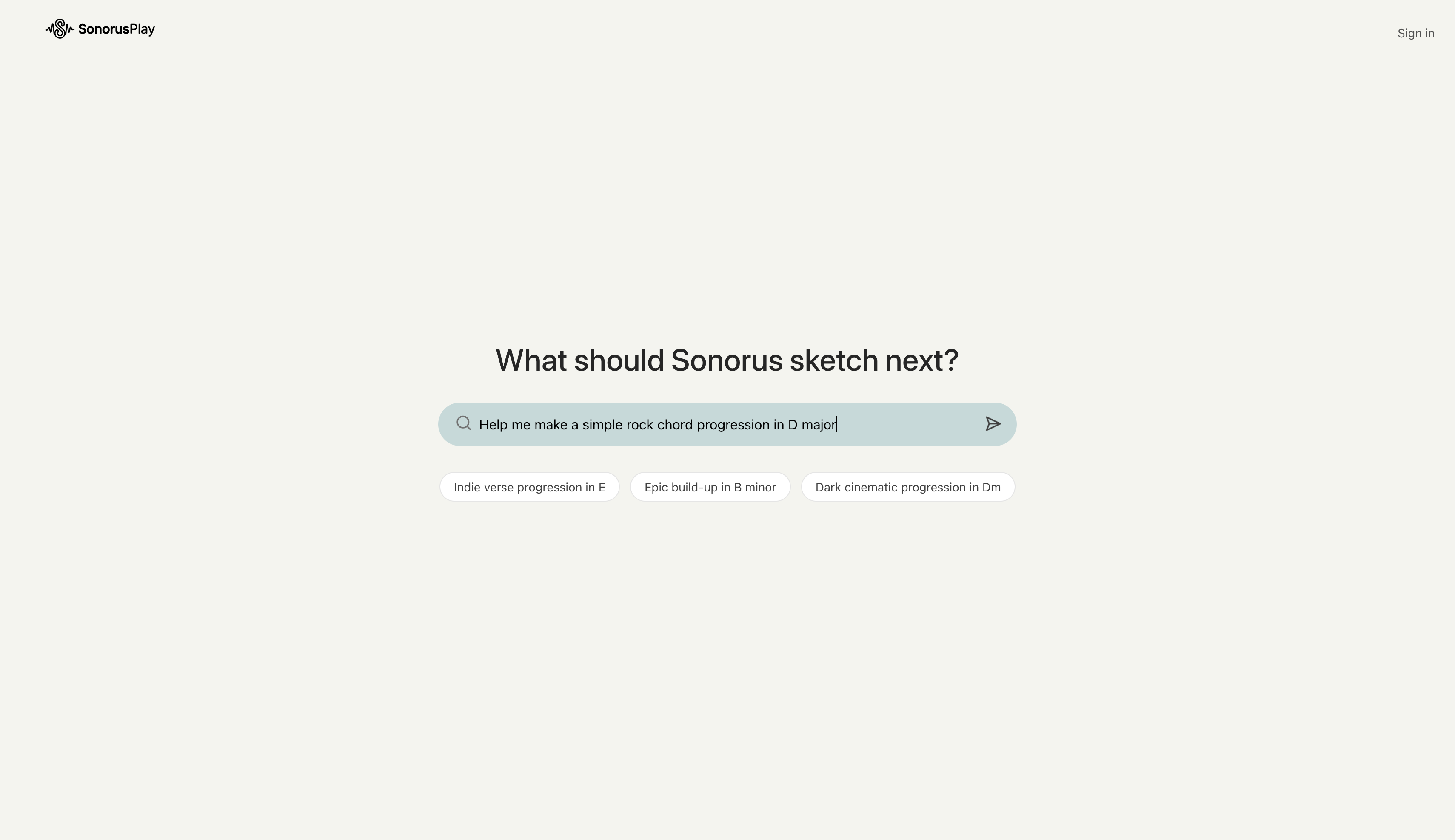 Sonorus AI music creation interface